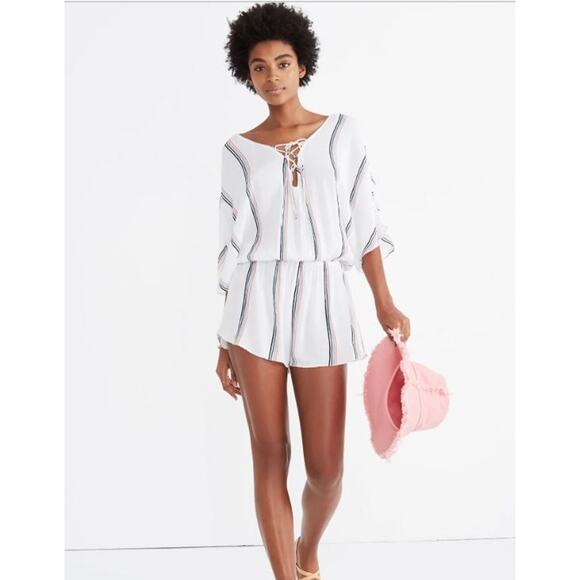 NWT - Madewell Tavik Harmony Cover-Up Romper - Size L - Picture 1 of 9